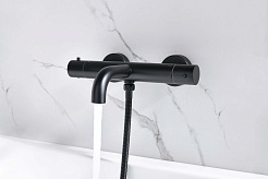 Aquatek Cмеситель для ванны с душем Европа AQ1343MB матовый черный – фотография-3